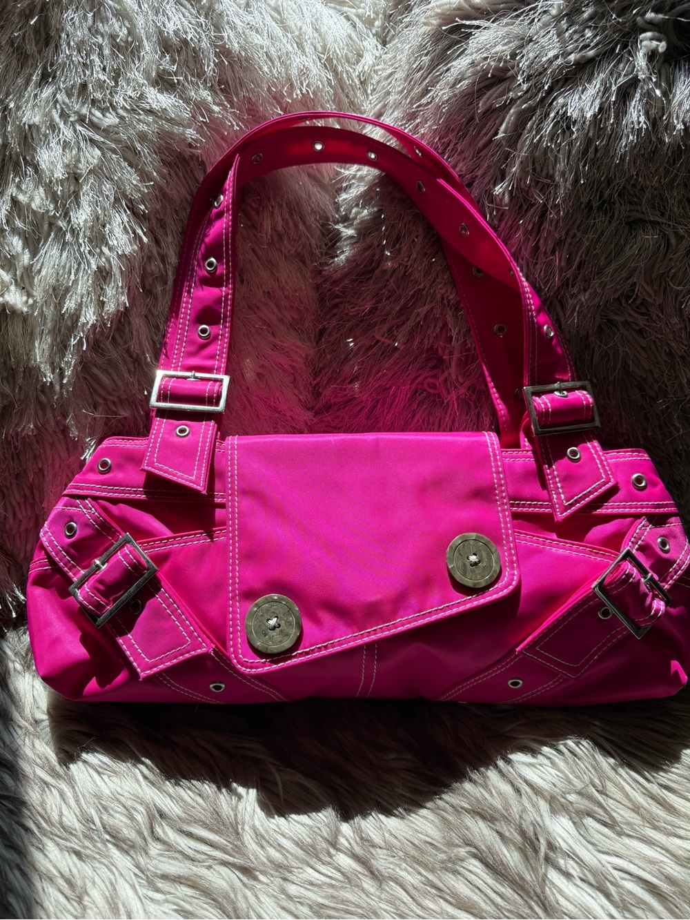 Hot Pink Women's Shoulder Bag - Unbranded